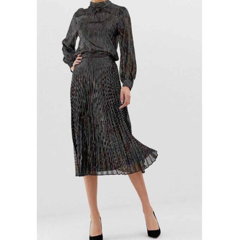 ASOS | Metallic Pleated Skirt